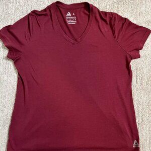 Reebok T Shirt Mens Large Supremium Cotton Tee Red Speedwick Fabric